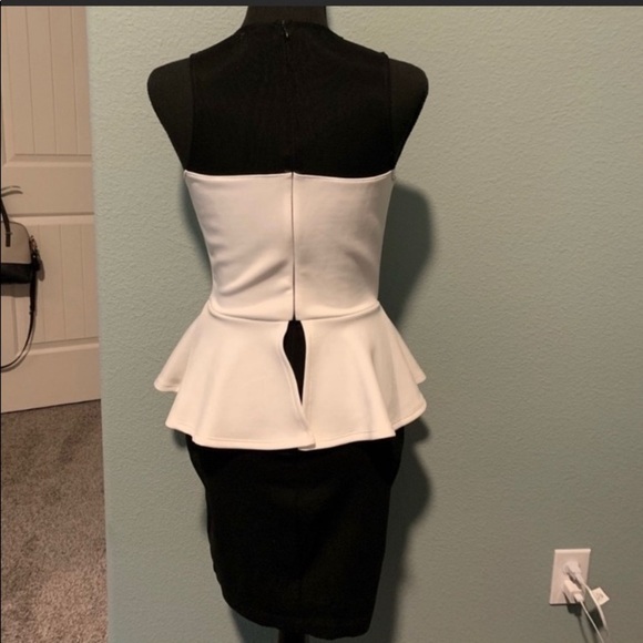 Guess Black & White Peplum Dress - Picture 3 of 5